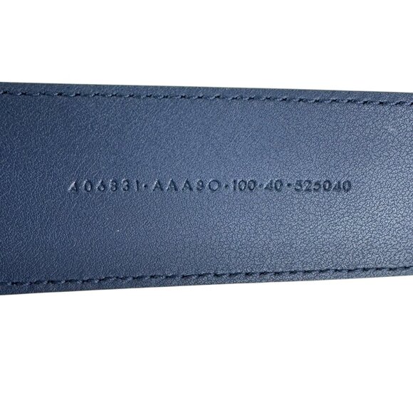 GUCCI X ADIDAS Marmont Navy Blue & Red Leather GG Buckle Men's Belt 100-40 - Picture 9 of 10